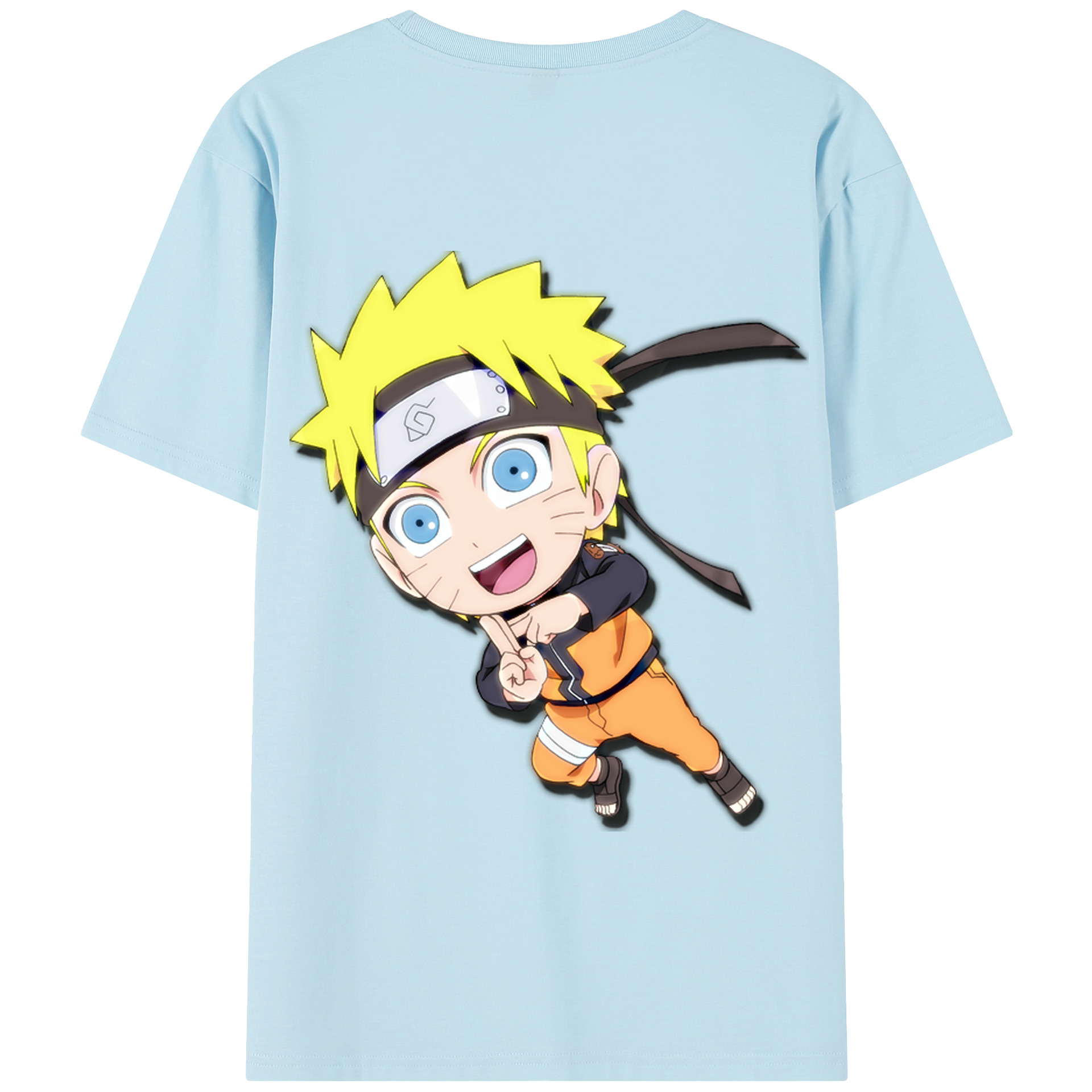 （画像用） NARUTO -ナルト- うずまき ナルト Uzumaki Naruto 綿100％半袖Tシャツ（背面プリント）